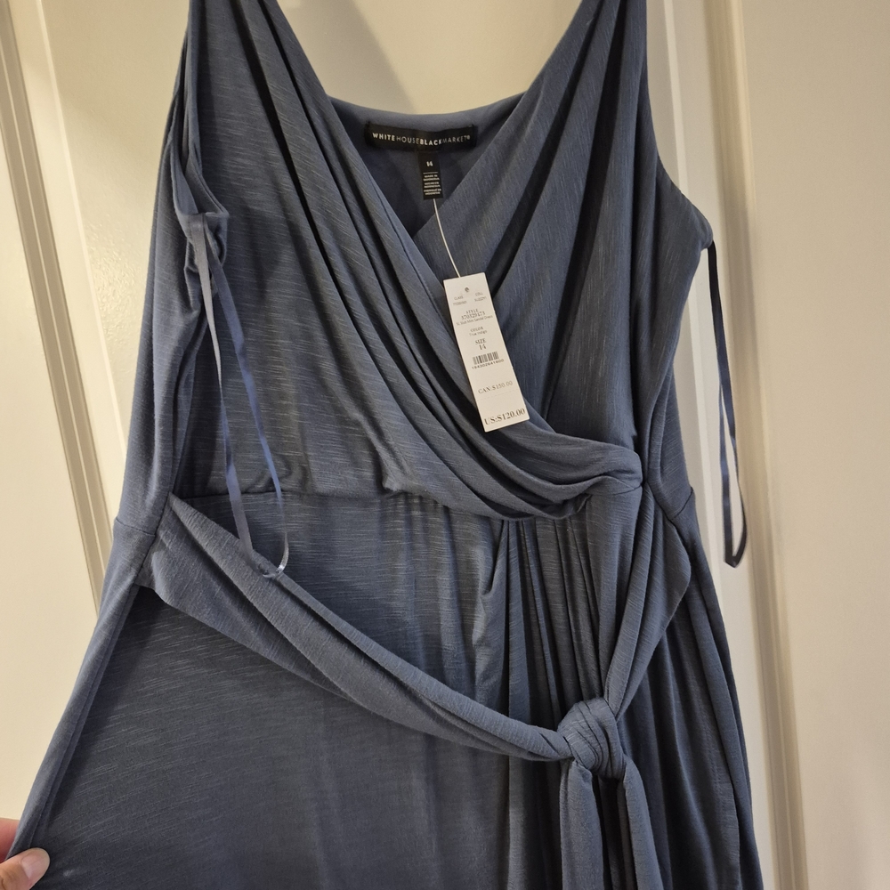 White House Black Market Asymmetrical Slate Dress